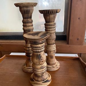 Wooden candle holders
